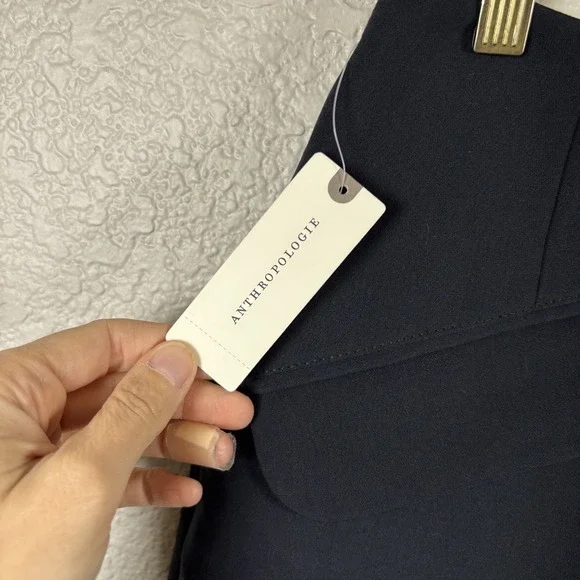 NWT Anthropologie Maeve Preppy Tailored Faux Wrap Skort Black Size 8 Academia - Picture 2 of 12